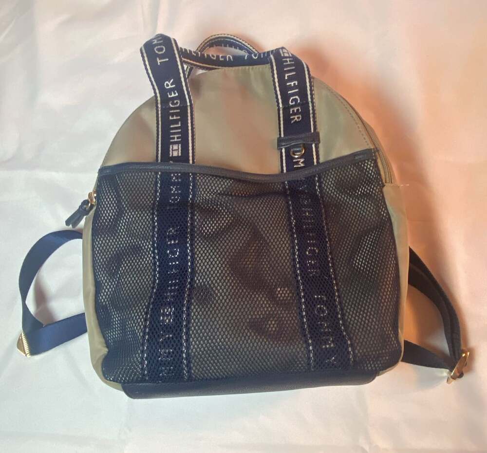 Tommy Hilfiger Nylon Mesh Backpack Tan Navy
